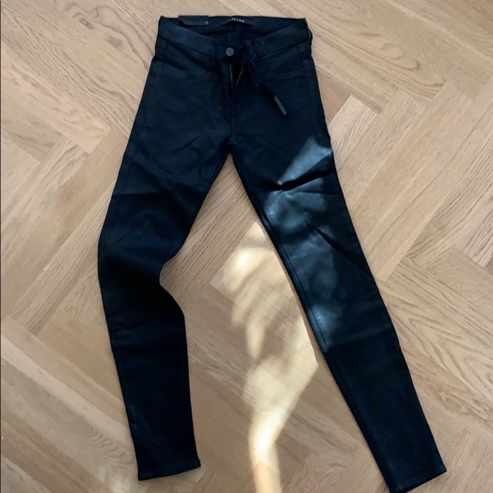 J Brand skinny black (coated) jeans. Size 27. New!